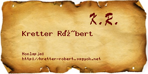 Kretter Róbert névjegykártya